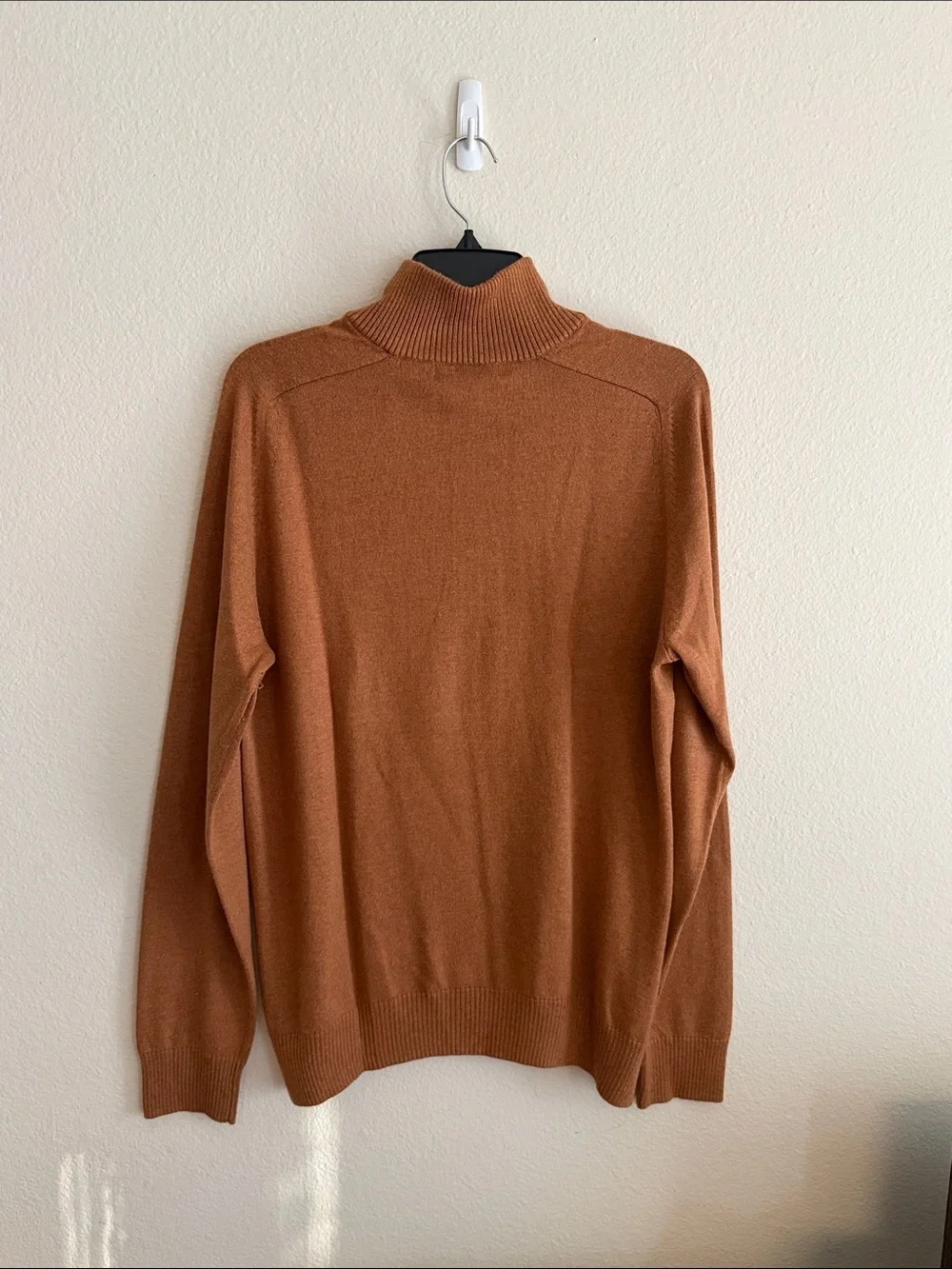 Men's Silk Cashmere Half-Zip Sweater - Rust Brown